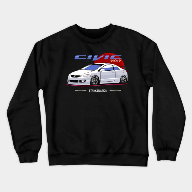 Civic jdm car Stancenation Style Crewneck Sweatshirt by masjestudio